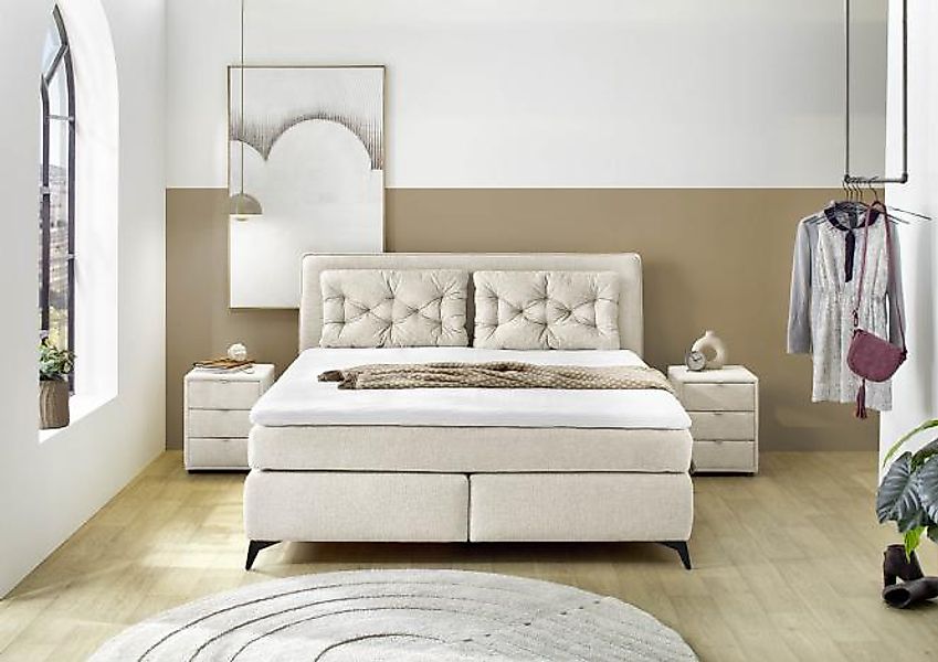 Boxspringbett 180x200 Bonell-Federkernpolsterung inkl. PU-Schaum-Topper Bei günstig online kaufen