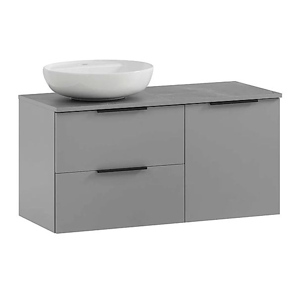 Waschbeckenunterschrank mit Aufsatzwaschbecken ALMATY-80 in grau, B/H/T: ca günstig online kaufen