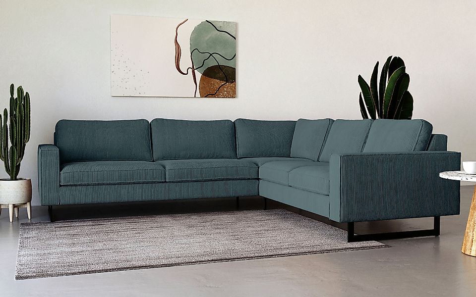 Places of Style Ecksofa "Pinto, XXL, 250/290 cm, langer Schenkel, Ottomane" günstig online kaufen
