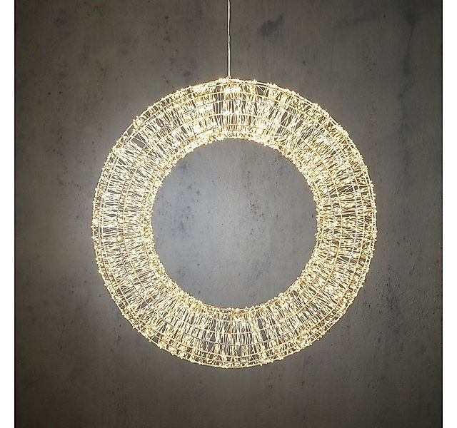 Luca Lighting Dekokranz LED Kranz Outdoor Metallgestell Metall silber günstig online kaufen