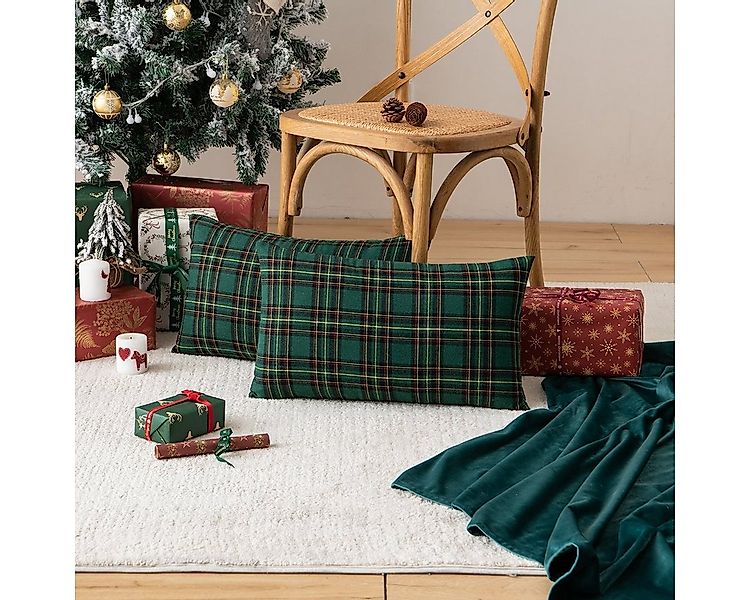 Rosnek Kissenbezug Weihnachten Kissenbezüge Xmas Check Throw Pillow Case So günstig online kaufen