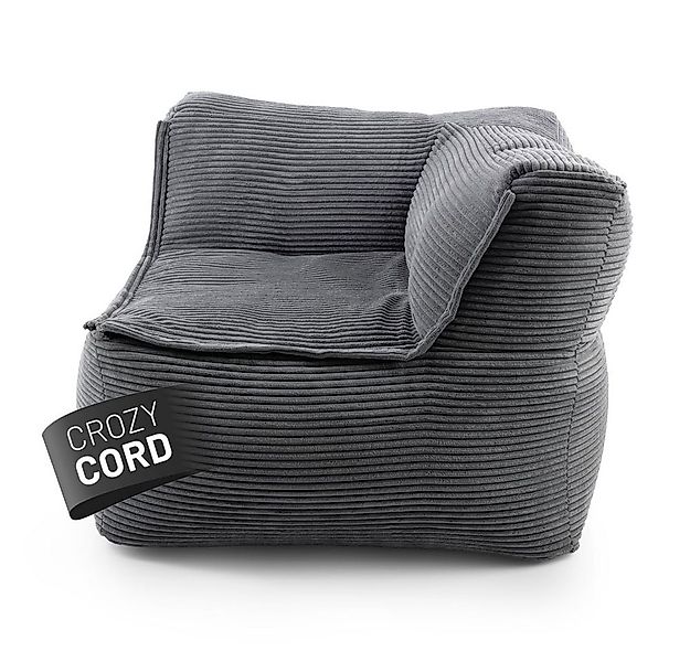 Lumaland Sitzsack Sitzsack-Sofa Modular Cord 81x81x70cm Ecke rechts, Sessel günstig online kaufen