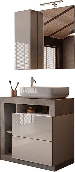 welltime Badmöbel-Set »Hamburg, Badezimmerset 2tlg. Breite 79 cm, Badmöbel, günstig online kaufen