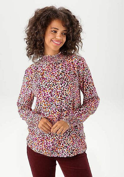 Aniston CASUAL Schlupfbluse mit farbharmonischen Tupfen bedruckt günstig online kaufen