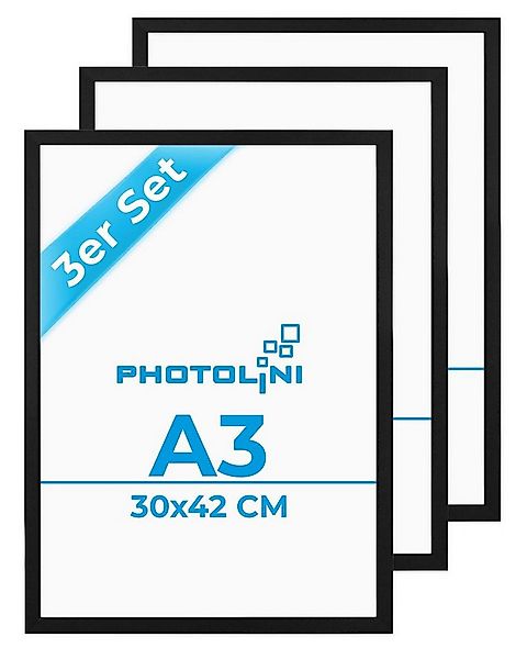 PHOTOLINI Bilderrahmen 3er Set, stabiles MDF-Holz, mit Acrylglas, extra Zub günstig online kaufen