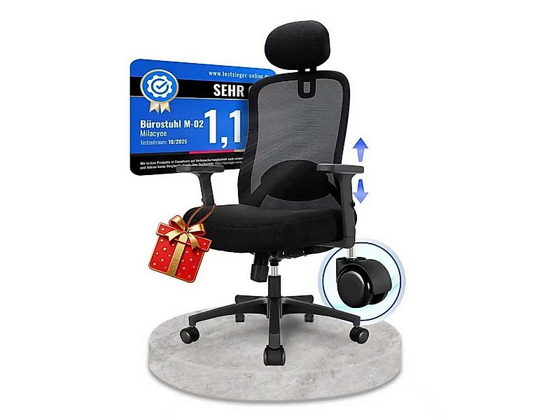 Milacyee Bürostuhl Ergonomisch,Chefsessel Wippfunktion abschließbar Stuhl,B günstig online kaufen