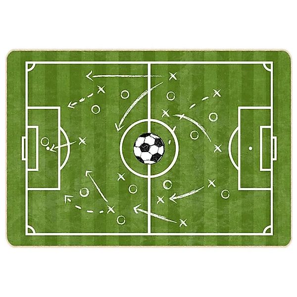 vidaXL Kinderteppich Grün 160x230 cm Fußballfeld Waschbar Rutschfest 136621 günstig online kaufen