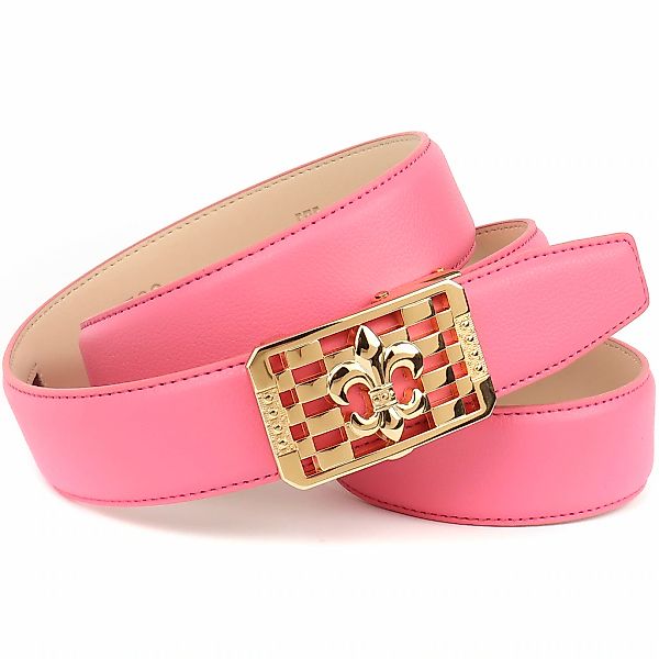 Anthoni Crown Ledergürtel in rosa mit Lilienschließe günstig online kaufen