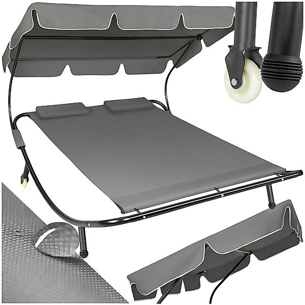 tectake Gartenliege Sonnenliege für 2 Personen, günstig online kaufen