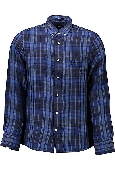 Gant Langarmhemd Herren Langarmshirt Blau: Regular Fit mit Button-Down-Krag günstig online kaufen