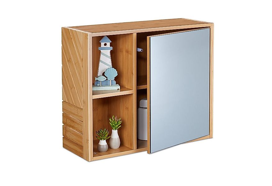 relaxdays Badezimmerspiegelschrank Spiegelschrank mit Regalfächern günstig online kaufen