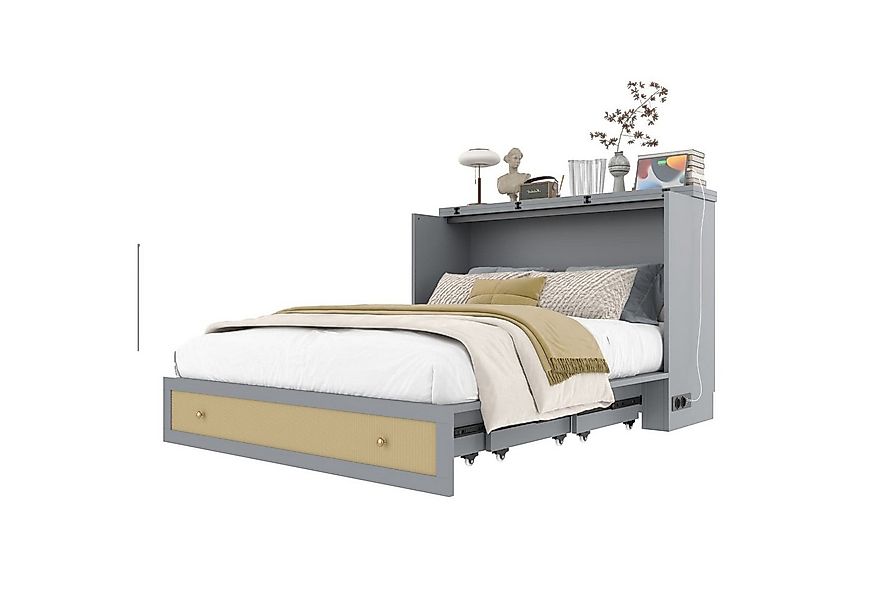 autolock Schrankbett Schrankbett,140 x 200CM,Mobiles Hausbett mit Schublade günstig online kaufen