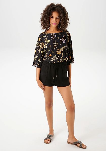 Aniston CASUAL Schlupfbluse, mit farbharmonischen Blumendruck günstig online kaufen
