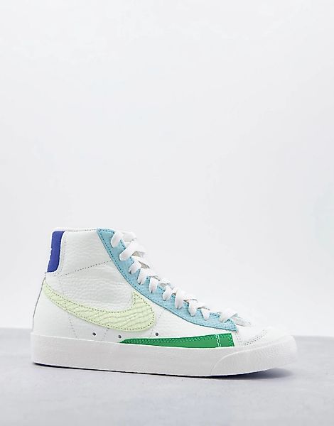 Nike – Blazer Mid '77 – Sneaker in Segel-Creme und Blaugrün günstig online kaufen