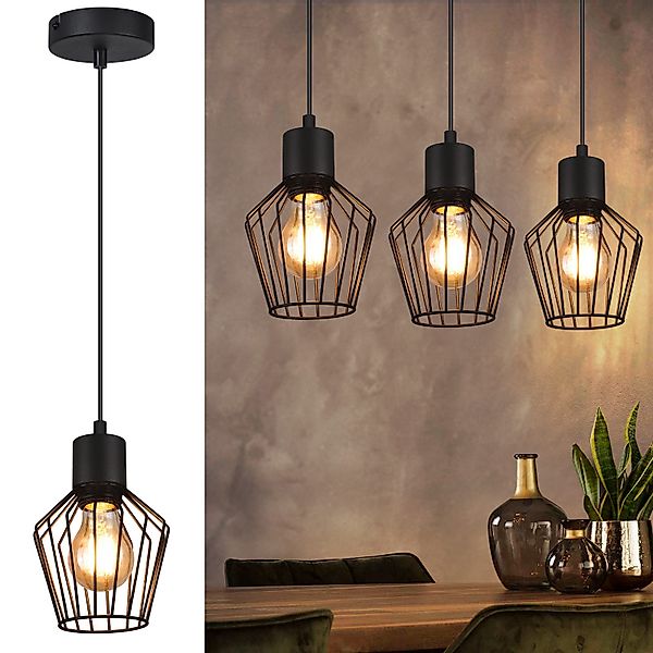 ZMH Pendelleuchte Esszimmer Schwarz 1 Flammig günstig online kaufen