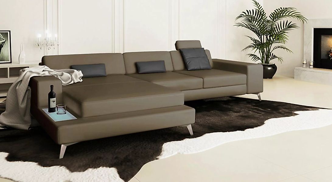 BULLHOFF Wohnlandschaft Wohnlandschaft Leder Ecksofa Designsofa »MÜNCHEN II günstig online kaufen