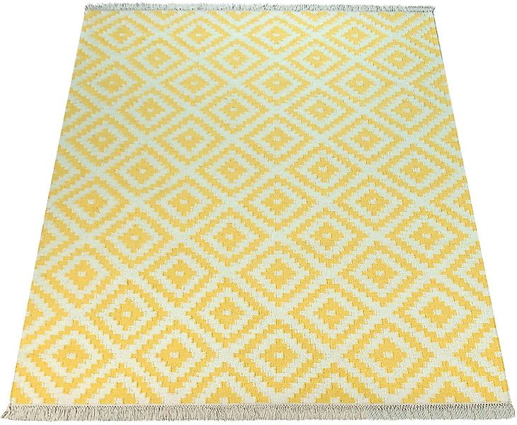 Paco Home Wollteppich "Kenitra 500" rechteckig 12 Höhe Flachgewebe, reine W günstig online kaufen