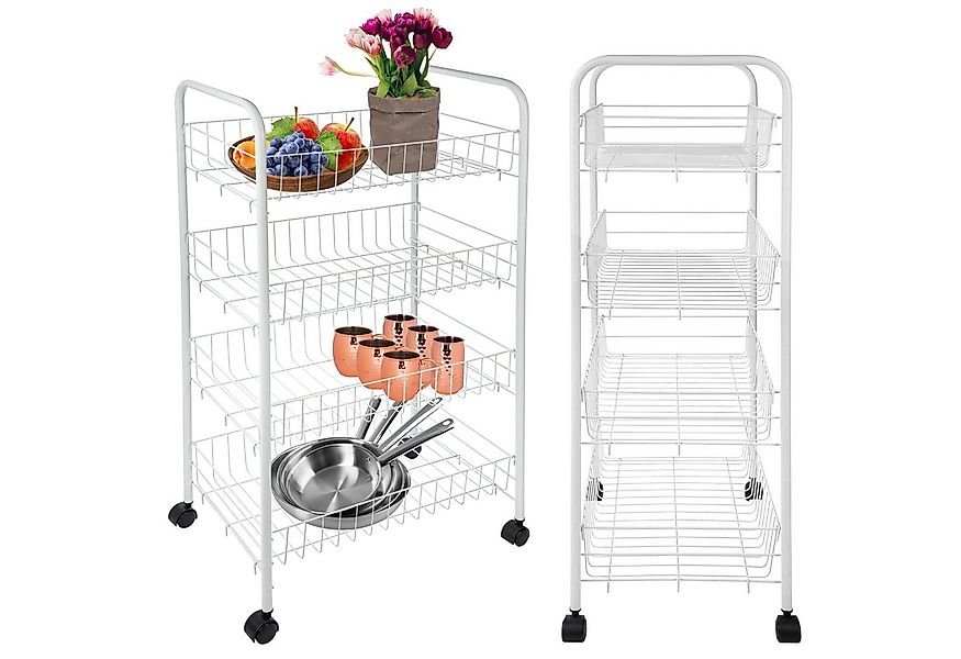 ONVAYA Beistellwagen Servierwagen Susi mit 4 Körben, Rollwagen, Küchenwagen günstig online kaufen