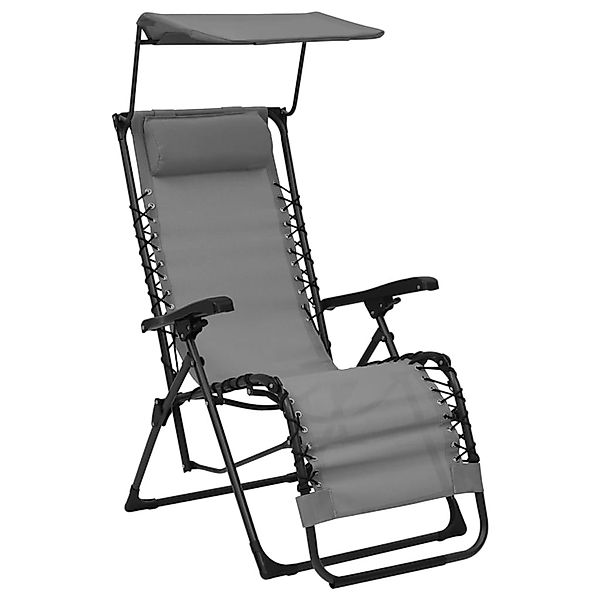 vidaXL Liegestuhl Klappbar Textilene Grau 312466 günstig online kaufen