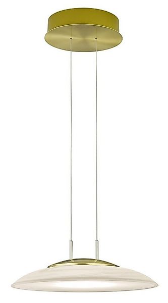 B-LEUCHTEN LED Pendelleuchte FINDUS, Messingfarben, Weiß, Metall, H 150 cm, günstig online kaufen