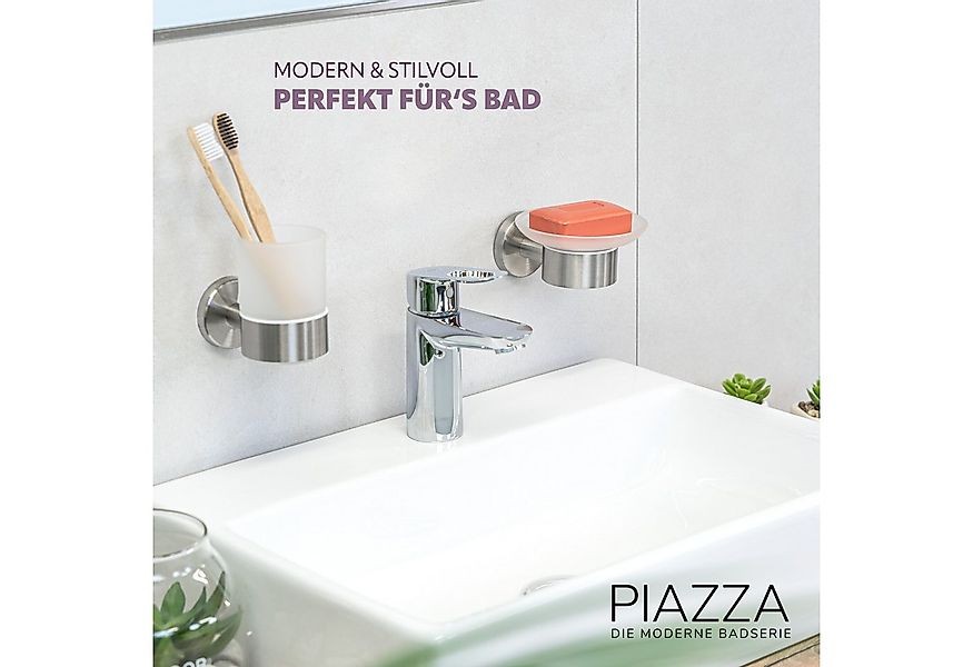 bremermann Seifenschale Bad-Serie PIAZZA - aus Glas und Edelstahl, matt günstig online kaufen