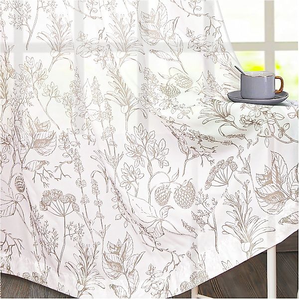 Sunicol Gardine Floral bedruckter transparenter Brokat günstig online kaufen