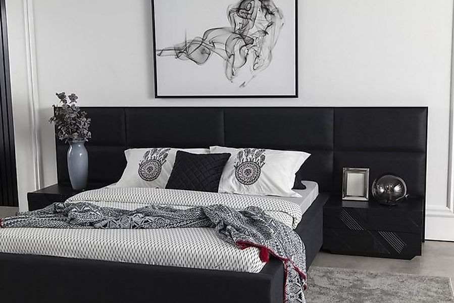 Xlmoebel Bett Modernes schwarzes Polsterbett aus Textil für luxuriöses (1-t günstig online kaufen