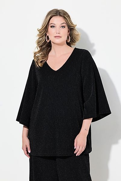 MIAMODA T-Shirt T-Shirt A-Linie Glitzer-Effekt 3/4-Ärmel günstig online kaufen