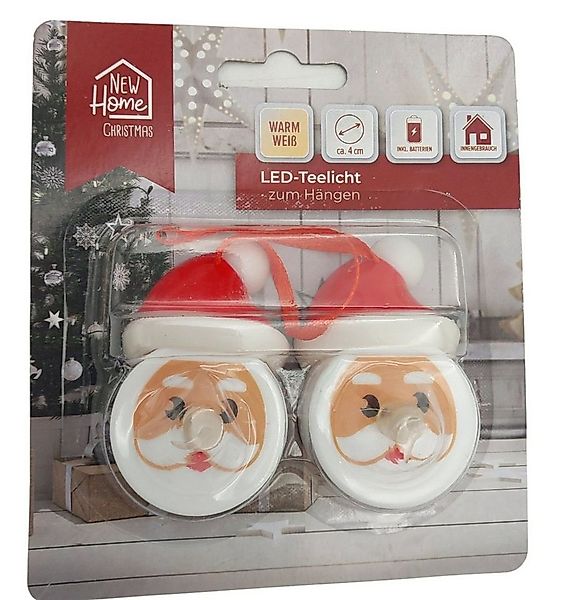 BURI Kugelleuchte LED Teelichter Weihnachtsmann 2er Set Kerzen Tisch Dekora günstig online kaufen