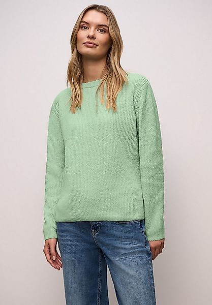 STREET ONE Strickpullover Chenille Pullover mit U-Boot-Auschnitt günstig online kaufen