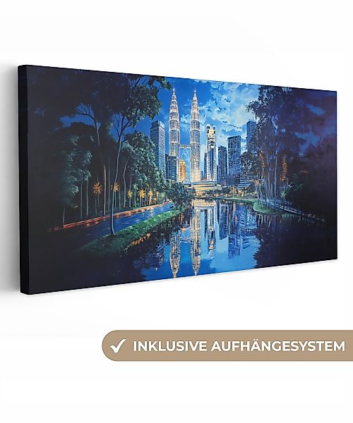 OneMillionCanvasses® Leinwandbild Panorama Stadt Kuala Lumpur günstig online kaufen