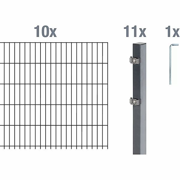 Alberts Doppelstabmattenzaun Grundset, (Set), Höhe: 80-160 günstig online kaufen
