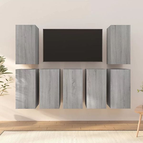 Vidaxl Tv-schränke 7 Stk. Grau Sonoma 30,5x30x60 Cm Holzwerkstoff günstig online kaufen