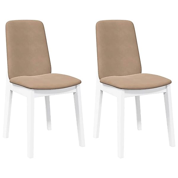 vidaXL Esszimmerstühle mit Kissen 2 Stk Weiß Massivholz Gummibaum 4102447 günstig online kaufen