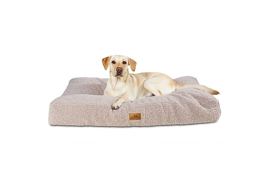 Freudentier Hundekorb Orthopädisches Hundekissen aus Teddy-Stoff, Kuschelbä günstig online kaufen