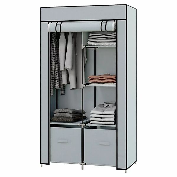 HOMCOM Kleiderschrank hellgrau Polypropylen B/H/L: ca. 42,5x83x162,5 cm günstig online kaufen