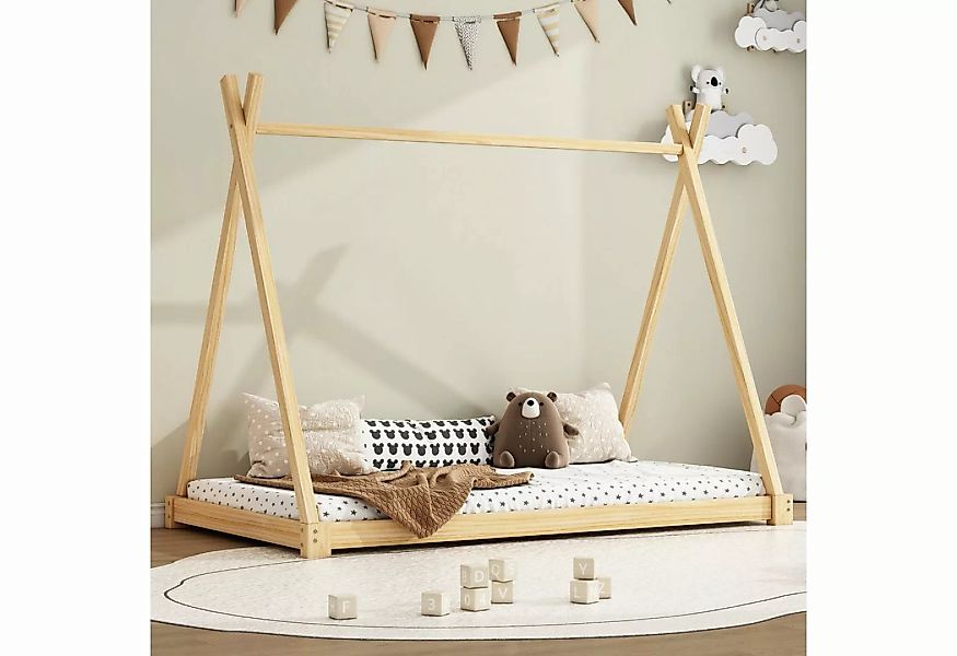 Fangqi Kinderbett 90x200cm Massivholzboden Bett Kinderbett Zelt (Betthöhe 1 günstig online kaufen