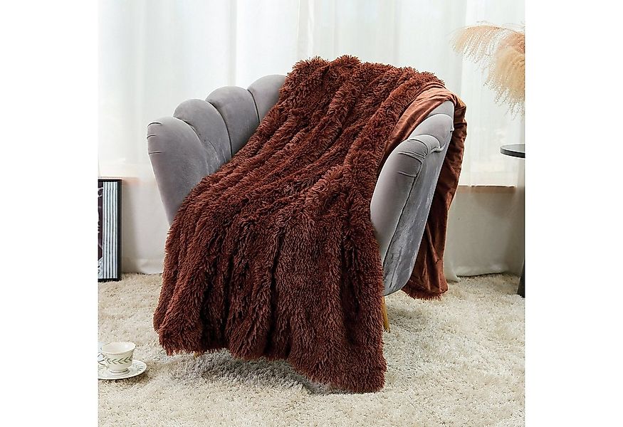 Rosnek Tagesdecke Warm, Flanell, lang zottelig flauschig, für Sofabettdecke günstig online kaufen
