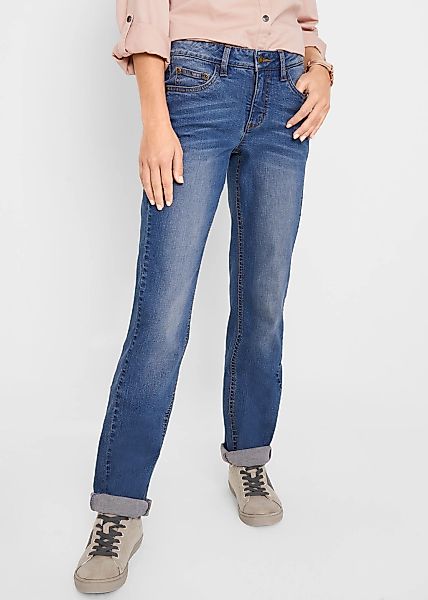 bonprix Straight-Jeans "Straight-Jeans Mid Waist, Stretch" Straight-Schnitt günstig online kaufen