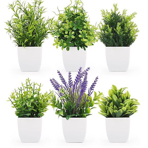 Künstliche Zimmerpflanze 6-teiliges Set künstlicher Blumentöpfe, günstig online kaufen