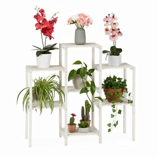relaxdays Blumenregal Holz weiß günstig online kaufen