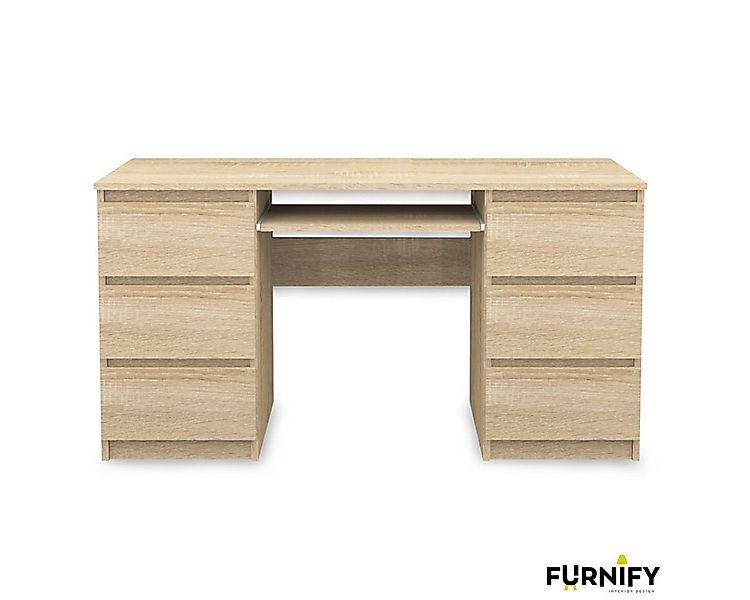 Furnify Schreibtisch Computertisch 6 Schubladen Schreibtisch Büro PC Tisch günstig online kaufen