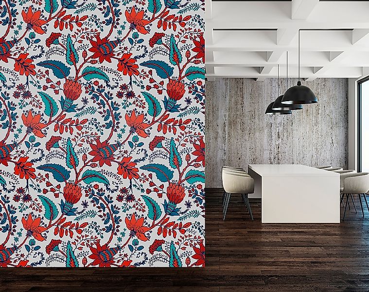 queence Vinyltapete »Carolina«, floral-geblümt-gemustert-Motiv, 90x250cm, s günstig online kaufen