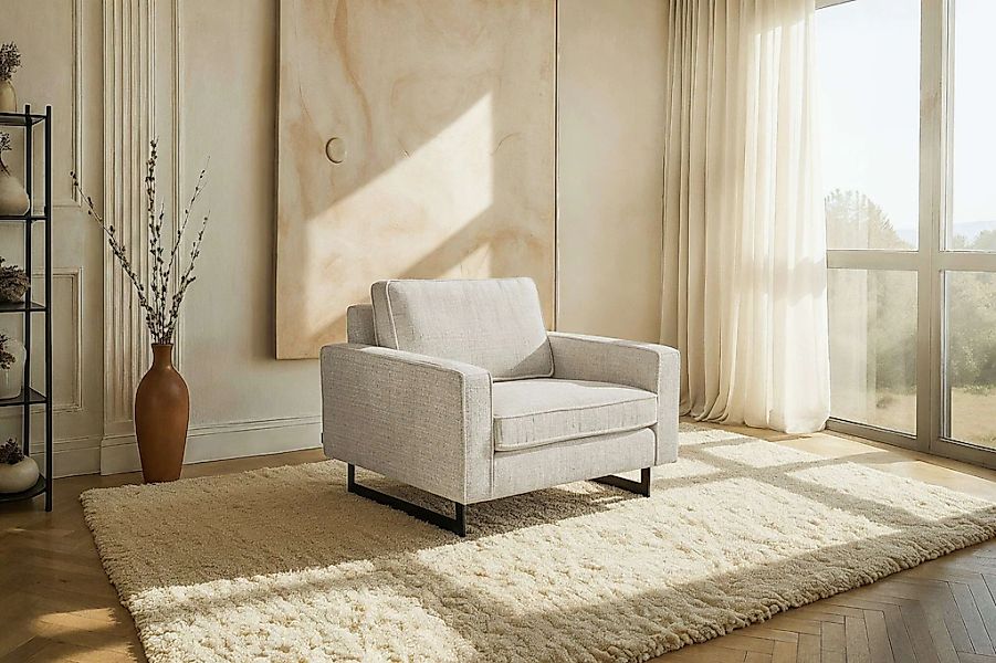 Home affaire Loveseat "Pinto 105 cm, Cord, Chenille, Lederoptik" mit Keder, günstig online kaufen