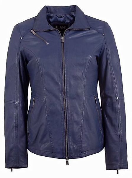 Jilani Lederjacke Leana Jilani - Damen Lederjacke Lammnappa blau günstig online kaufen