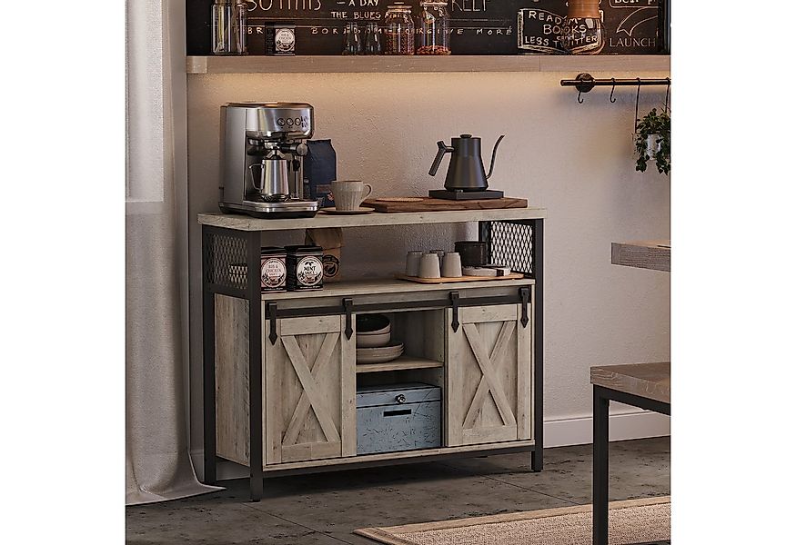 VASAGLE Sideboard Küchenschrank, Aufbewahrungsschrank, mit 2 Schiebetüren, günstig online kaufen