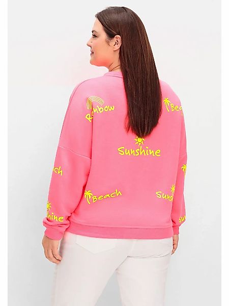 Sheego Sweatshirt "Große Größen", aus Baumwolle, mit Neon-Print günstig online kaufen