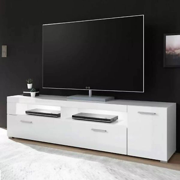 Lomadox TV-Lowboard 180cm CLAVI-61 in Hochglanz weiß, B/H/T ca.: 180/48/40 günstig online kaufen