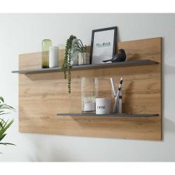 Wandregal in Wildeiche Optik und Anthrazit 150 cm breit günstig online kaufen