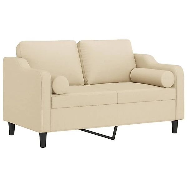 vidaXL 2-Sitzer-Sofa mit Zierkissen Creme 120 cm Stoff 3200839 günstig online kaufen